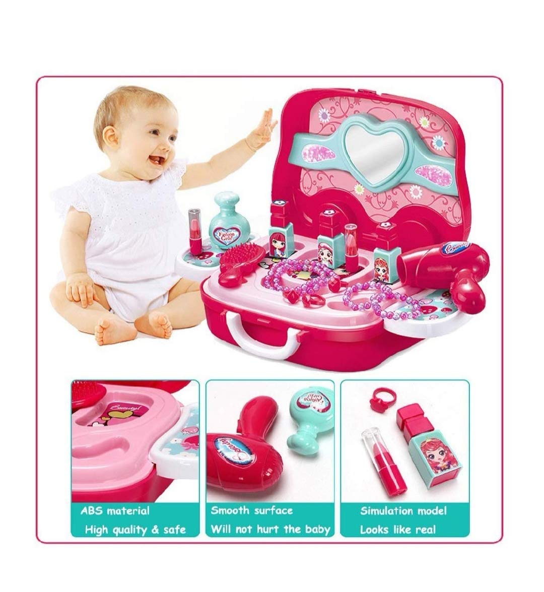 Vikas Gift Gallery Makeup Set for Girls | Lightweight Portable Plastic Suitcase Kit | Ideal for 3+ Years Kids | Non-Toxic | Kid-Friendly - Image 5