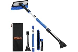 ‎ASTROAI AstroAI Eiskratzer Auto mit Besen 119CM Lang Ausziehbarer Schneebesen Abnehmbarer Eisschaber mit Rakel & Ergonomischem Schaumstoffgriff & 180 ° Drehbarer Bürstenkopf lackschonend für PKW LKW SUV Blau