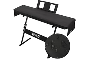WWZJ Keyboard Piano Cover, Digital Piano Dust Cover, Waterproof Leathaire with Fluff Liner, Light Luxury Soft, Thickening Electronic Organ Covering Keyboard Update Encasement (Black, 67" x 11.8")