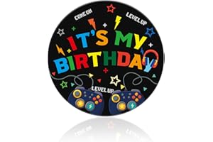 FUKAISU It’s My Birthday Pin, 5.8cm/2.3in Round Game Button Badge Funny Happy Birthday Cartoon Brooch Button for Boys & Girls Kids Gamer Party Decorations Gifts & Costume Accessories Supplies