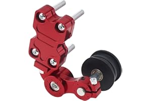 Windance Tendeur de Poulie de Chaîne, ajusteur Automatique de Boulon de tendeur de chaîne en Aluminium de Moto sur l'outil de Rouleau (Rouge)