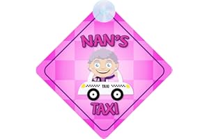 QG LTD Nan's Taxi Pink Car Sign Funny Novelty Gift/Present Baby on Board Style Sign