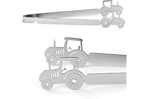 Geiserailie Edelstahl Grillzange Traktor Bratwurstzange Männergeschenk Grill Zubehör Geschenkidee für Männer Opa Papa für Party Garten, Spülmaschinengeeignet, Silber
