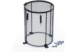 HOUTOKIT Reptile Heater Guard Ceramic Light Bulb Lamp Cover Mesh Cover Lampshade Anti-Scald Bracket Cage for Bearded Dragon, Lizard, Tortoise, Snake (Cylinder)