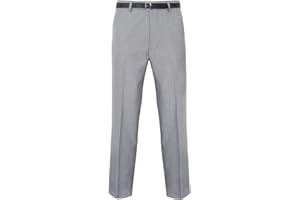 Inspire Me Men Casual Works Pant Formal Classic Trouser Zip Fastening with Hook & Bar