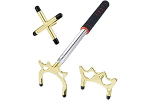 PolyMath Bâton de Billard rétractable avec 3 têtes de Pont Amovibles, matériau en Acier Inoxydable Accessoires pour au d'entraînement