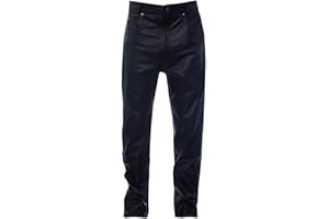 Infinity Leather Pantalón de Motociclista Clásico de Cuero para Hombre Pantalones Vaqueros