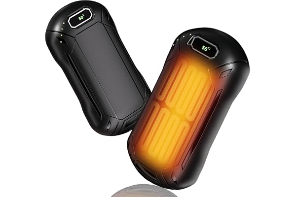 2-pack 6000mAh laddbara handvärmare, 20 timmars långvarig uppvärmning, 3-nivåig justerbar temperatur, fickstorlek, perfekt för camping, skidåkning, jakt, menstruation, julklappar