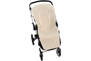 Funda de Verano para Silla Paseo Universal Rosy Fuentes- Colchoneta para Carrito Bebé- Transpirable-Compatible con Bugaboo, Jane, Concord, Baby Jogger, Bebecar…-Camel