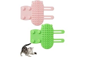 LOZTBUE Lot de 2 brosses autonettoyantes pour chat, brosse de toilettage en silicone pour chat, gant à gratter pour animaux canins