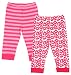 Girls Baby Pack of 2 Floral & Stripe Pink Leggings Bottoms sizes from Newborn to 12 Months