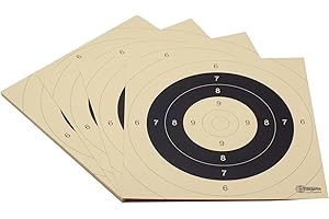 ‎X-TARGETS Zielscheiben *P25 Target* | 26x26 cm | Schießscheibenkarton 200g/m² | Ideal für Präzision und Mehrdistanz schießen | 9er, 10er und Mouche in Papierfarbe