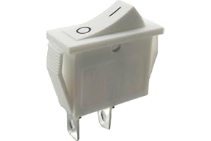 MWMS Interruttore a bilanciere da incasso, 2 pin, 15 A, 250 VAC, dimensioni telaio 30,5 x 13,5 mm, colore: Bianco