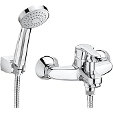 Roca, Victoria, Outdoor single-lever bath-shower mixer with automatic inverter, hand shower, flexible 1.7 m. and articulated