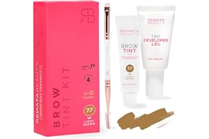 ‎RB RENATA BEAUTY RB RENATA BEAUTY Augenbrauenfarbe Set – Brow Färbeset inkl. Entwickler & Stylingbürste – Augenbrauen Färbeset – Eyebrow Dye mit bis zu 4 Wochen Halt – Brow Tint für Natürlichen Look [Hellbraun]
