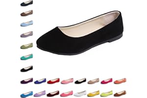 Hwalleum Women's Ballet Flats, Womens Simple Casual Flat Shoes Solid Color Pumps Ladies Girls Dolly Ballet Ballerina Work Smart Office Formal Comfort Pointed Toe Slip On Flats Shoes