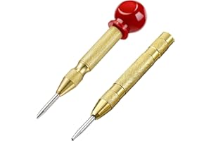 HAOBIN Strumento Di Punzonatura Centrale Punzone Automatico In Metallo Strumento Di Foratura Automatico Regolabile Punzone Centrale Per Legno,Metallo,Plastica,Punteruolo Con Copertura Tampone,2 Pezzi