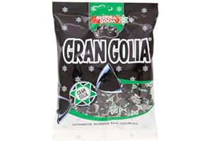 Golia Gran Golia, Gommose Gommose, Gusto Liquirizia, Senza Glutine, Busta da 160g. di Caramelle Morbide Monoporzione, Incartate Singolarmente, da portare Sempre con Te per una Piacevole Freschezza