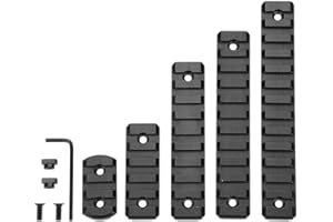 SYWAN Lot de 5 Rails Picatinny en Aluminium, 3 Fentes, 5 Fentes, 9 Fentes, 11 Fentes, 13 emplacements, léger Picatinny Rail Section Accessoires pour système Compatible avec 10 écrous en T