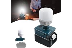 TEPULAS Cordless Work Light for Makta With E27 LED Bulb, 12W 1300LM Super Bright Lamp Emergency Light for 18V Battery, Camping, Hiking, Walking (No Battery)
