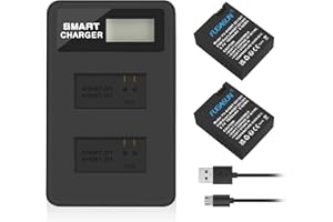 FUGASUN 2 pièces 1600mAh pour Batterie de caméra GoPro AHDBT-201/301 avec Double Chargeur de Batterie pour Batterie Gopro Hero 3 3+ AHDBT-301, AHDBT-201