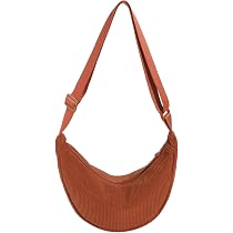 Sac Banane Femme Velours Côtelé - Sangle Réglable, Forme Demi-lune, Pour Shopping Et Voyage
