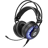 Sharkoon Skiller SGH2 Stereo Gaming Headset (für USB, PC, PS4, 50-mm-Lautsprecher, Extra-Große Ohrpolster, Blaue LED-Beleucht