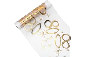 MORLUKS Runner Tavolo 80 Anni, 28 cm x 10m Runner da Tavolo Oro, Decorazioni da Tavolo per Compleanno, Decorazioni 80 Anni Compleanno