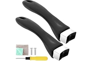 EATBALE Manico per pentola, padelle in bachelite a prova di scottatura con manico lungo Manico di ricambio Manico rimovibile con cacciavite a vite per pentole da cucina Accessori per pentole (2 pezzi)