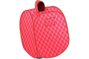F Fityle Portable Personal Steam Sauna SPA 72x84cm Steam Sauna Tent Foldable Full Body Steam Sauna with Hood for Home Hotel Outdoor Relaxation, Red