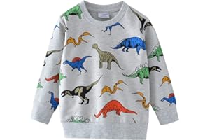 TOKYMOON Jungen Sweatshirt Kinder Warme Pullover Baumwolle Activewear Kinder Dinosaurier Pullover Digger T-Shirt Langarmshirt für Kinder Jungen Sweatshirt Pullover 1-7 Jahre