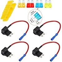 Qiorange 4tlg Autosicherungen Stromdieb Stromabgreifer Stecksicherung Steck Sicherung Verteiler Anschlußkabel 5A 10A 15A…