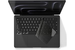 MASIBLOOM Housse de clavier pour MacBook 14" 16" M4 Pro/Max Chip modèle A3112 A3185 A3401 A3186 A3403 Disposition UK/EU (TPU gris transparent)
