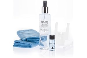 VINYL CLEAR Profesjonalny środek do czyszczenia płyt winylowych. Antystatyczny zestaw do czyszczenia i konserwacji płyt winylowych (250 ml) z uchwytem, miękkimi ściereczkami i diamentowym środkiem czyszczącym.