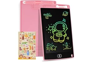 Toys Gifts for 2 3 4 5 6 7 Year Old Boys Girls, Genialba 10 inch LCD Writing Tablet Colorful Screen Drawing Board Toddler Toys Learning Educational Toys Gifts for Birthday Christmas (Pink)