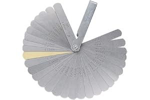 Xinlie Ensemble de jauge d'épaisseur pour lames en Acier inoxydable à 32 lames Outil de Combinaison pour lecture Métrique Marquée Pour lame en Acier inoxydable de 32 Morceaux