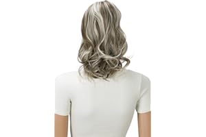 CAISHA 2 IN 1 30cm Y 40cm Postizo Trenza Coleta Extensión De Cabello Voluminoso Ondulado Mezcla De Rubio Castaño H311