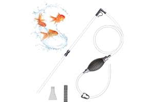CONNECTION Limpiafondos Sifonador Acuario 2.2M Sifon Acuario Limpiafondos Acuario Kit de Limpieza de Grava para Acuario Aspirador Acuario Accesorio para Cambios de Agua Limpieza de Arena Grava (Gris)