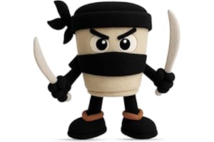 Axingqiwu Peluche Italian Brainrot Cappuccino Assassino Peluche de Tiburón Tralarero Tralala Juguete (Negro)