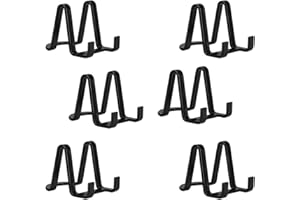 TINCOGO Soporte Platos Caballete Mesa Expositor - 6 Piezas Negro Caballetes Decoracion de Plastico - Soporte Placas para Exhibicion - Soportes para Platos Decorativos | Marcos de Fotos | Libros - 3 Pulgadas