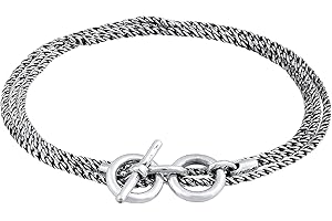 Kuzzoi Srebrna bransoletka ręcznie wykonana dla mężczyzn, bransoletka z oksydowanego sznurka (2 mm) ze srebra wysokiej próby 925, męska bransoletka zawijana z charakterystycznym zapięciem T-Bone,