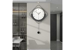 TWFJEL Nowoczesny zegar ścienny, nordycki styl minimalistyczny dekoracyjny zegary ścienne duży cichy nietykający zegar ścienny metalowa rama + tarcza MDF kreatywny art deco do salonu sypialni kuchni biura,