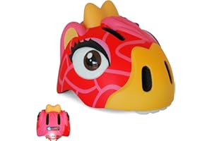 Casco de Bicicleta para niño Crazy Safety | Casco de Bici para niño de 2 a 7 años para Skate, Bicicleta, Patinete, monopatin| Casco de Animal 3D Ligero y Ajustable 49-55 cm (Tigre Naranja)