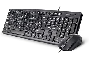 Dynamode DYNA-CP-KM8014 CP-KM8014 Multimedia Wired USB Full-size Keyboard and Optical Mouse Desktop Duo Set - Black