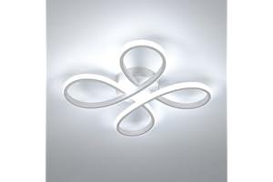 Comely – Plafoniera LED da soffitto a forma di fiore, 30W, 3400LM. Lampada LED bianca per diversi ambienti come camera da letto e soggiorno. Luce bianca fredda 6500K. Misura maggiore: diagonale 40cm