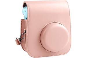 SAIKA Schutzhülle und tragbare Tasche Kompatibel mit Fujifilm für Instax Mini 12/11 Sofortbildkamera mit Zubehörtasche und verstellbarem Gurt. (Rosa)
