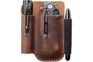 diodrio EDC Messeretui aus Leder mit Stiftschlaufe, Vollnarbenleder, Kastanienbraun