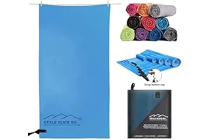 Style Slice Asciugamani microfibra, Telo Microfibra Palestra Campeggio di Viaggio,Assorbente Asciugatura Rapida Telo Mare，Compatto & Ultraleggero Telo Mare Microfibra - 3 Taglie，7 Colori