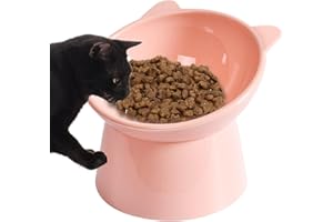 Bavokon Gamelle Ergonomique pour Chat,Gamelle Chat Surélevée,Bol Chat Sureleve Incline Anti Vomissement,Gamelle pour Chat Réduire La Pression du Cou,Facile À Nettoyer,pour Chats Et Petite Taille