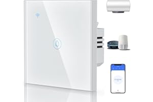 ANTREATU Immersion Heater Timer Switch 40A Smart Immersion Heater Switch with an Installation Box, Tempered Glass, Compatible with Alexa & Google Home Smart Switches for Lights